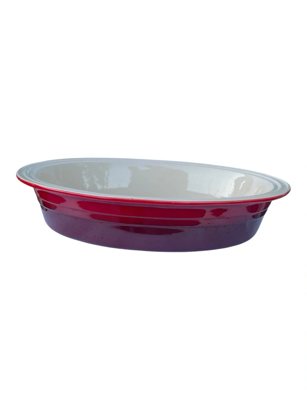 Le Creuset Stoneware Heritage Oval Casserole Baking Dish Cherry Red 16